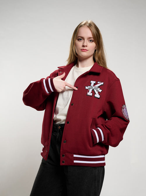 Red Campus Varsity Jacket