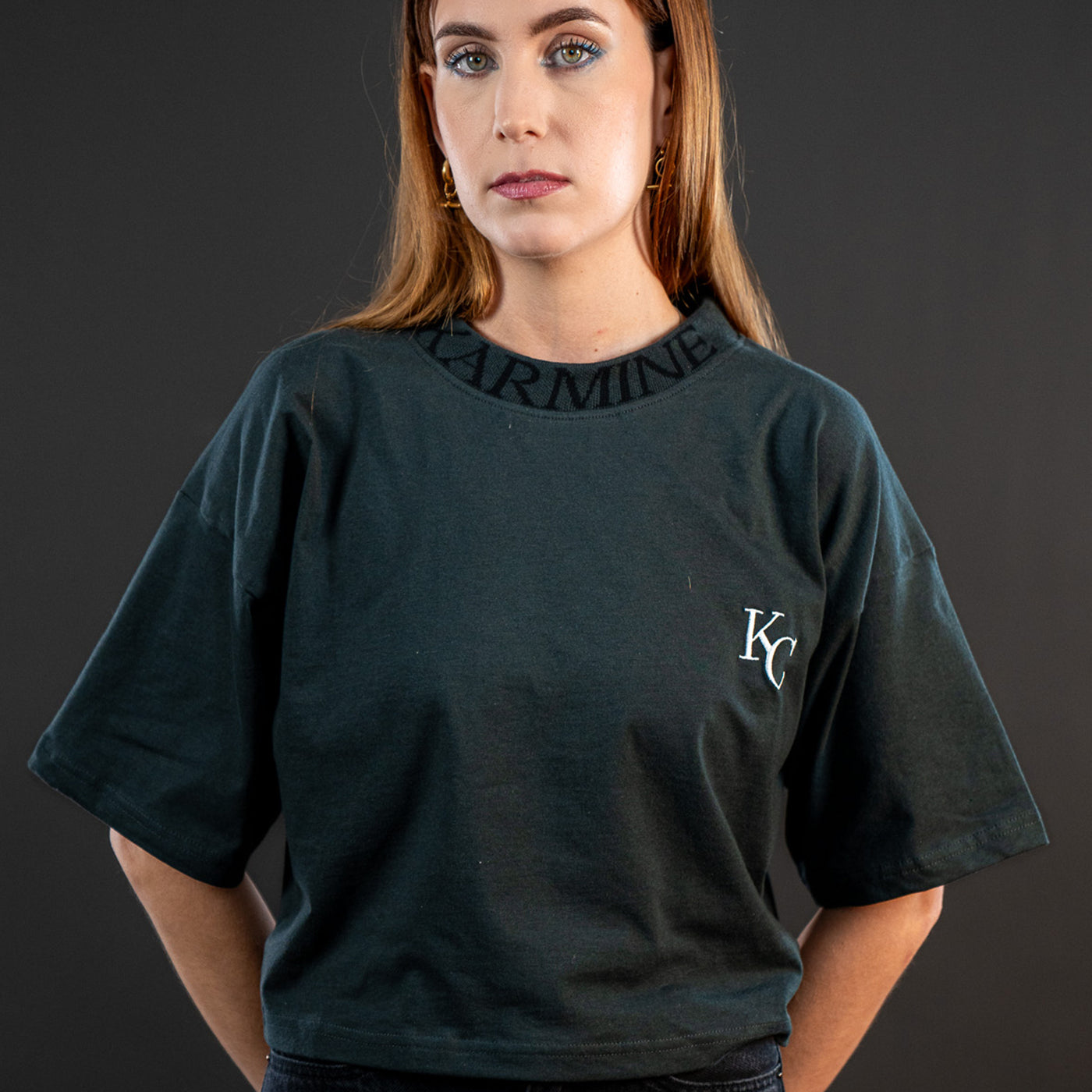 Cropped Monogram T-shirt Black