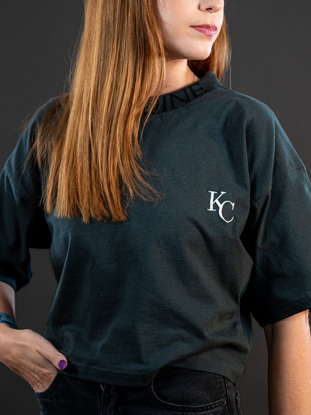 Cropped Monogram T-shirt Black