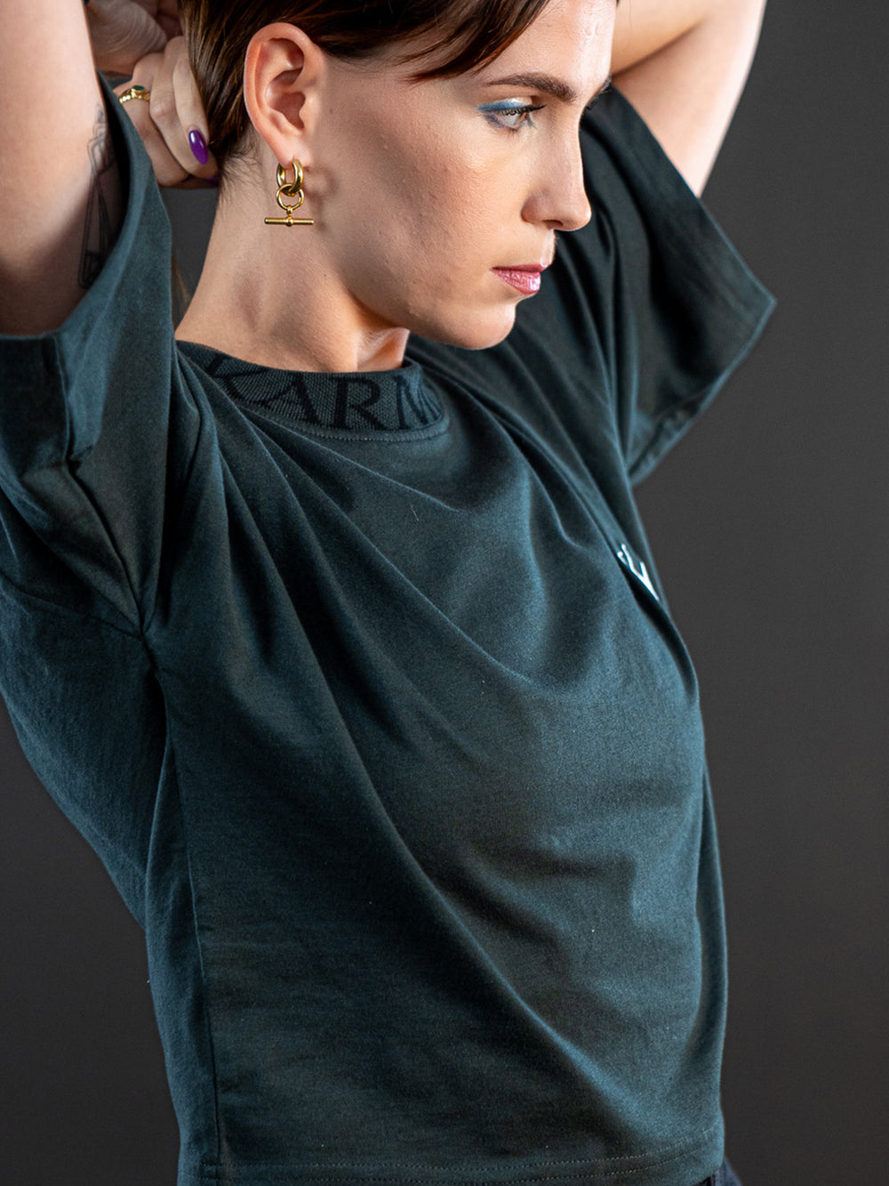 Cropped Monogram T-shirt Black