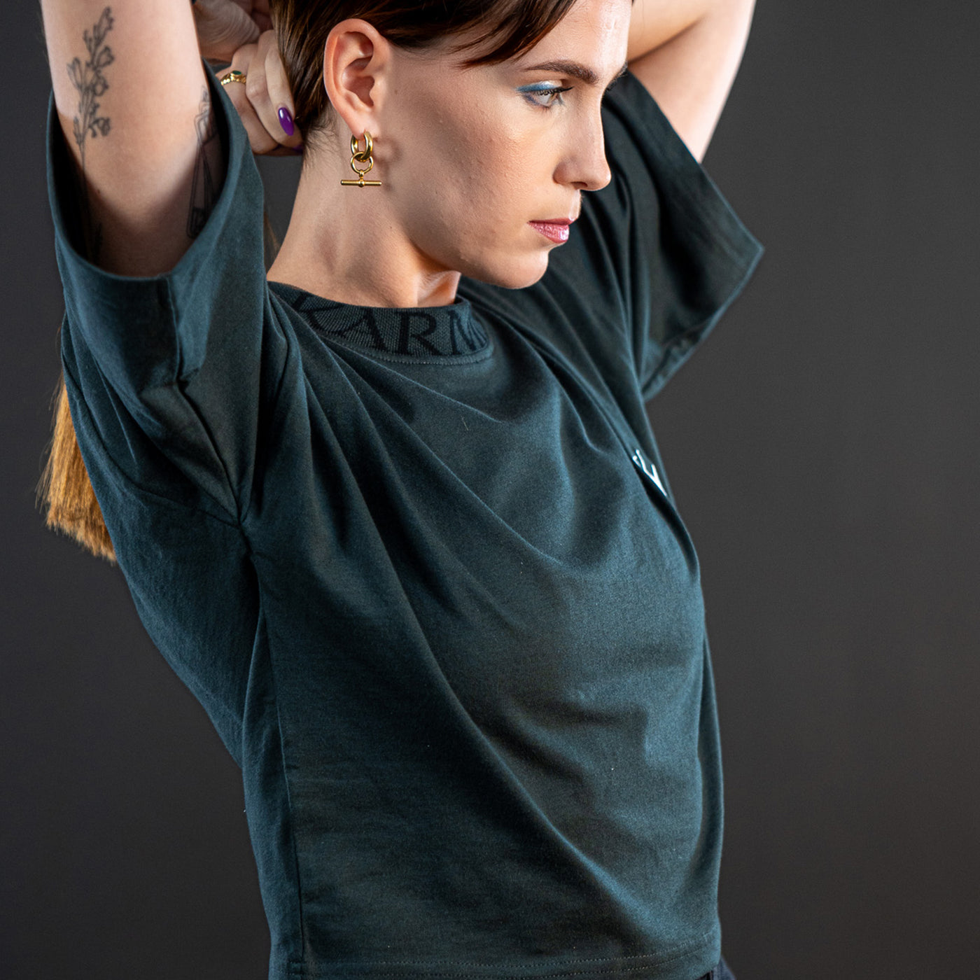 Cropped Monogram T-shirt Black