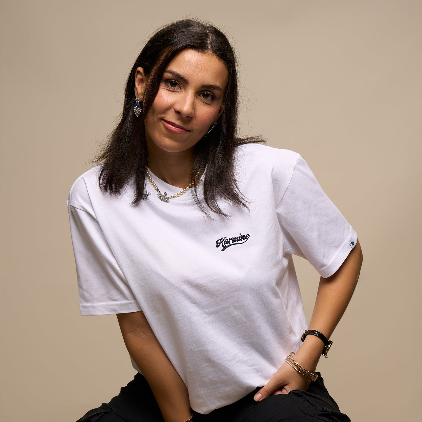 White baseball t-shirt
