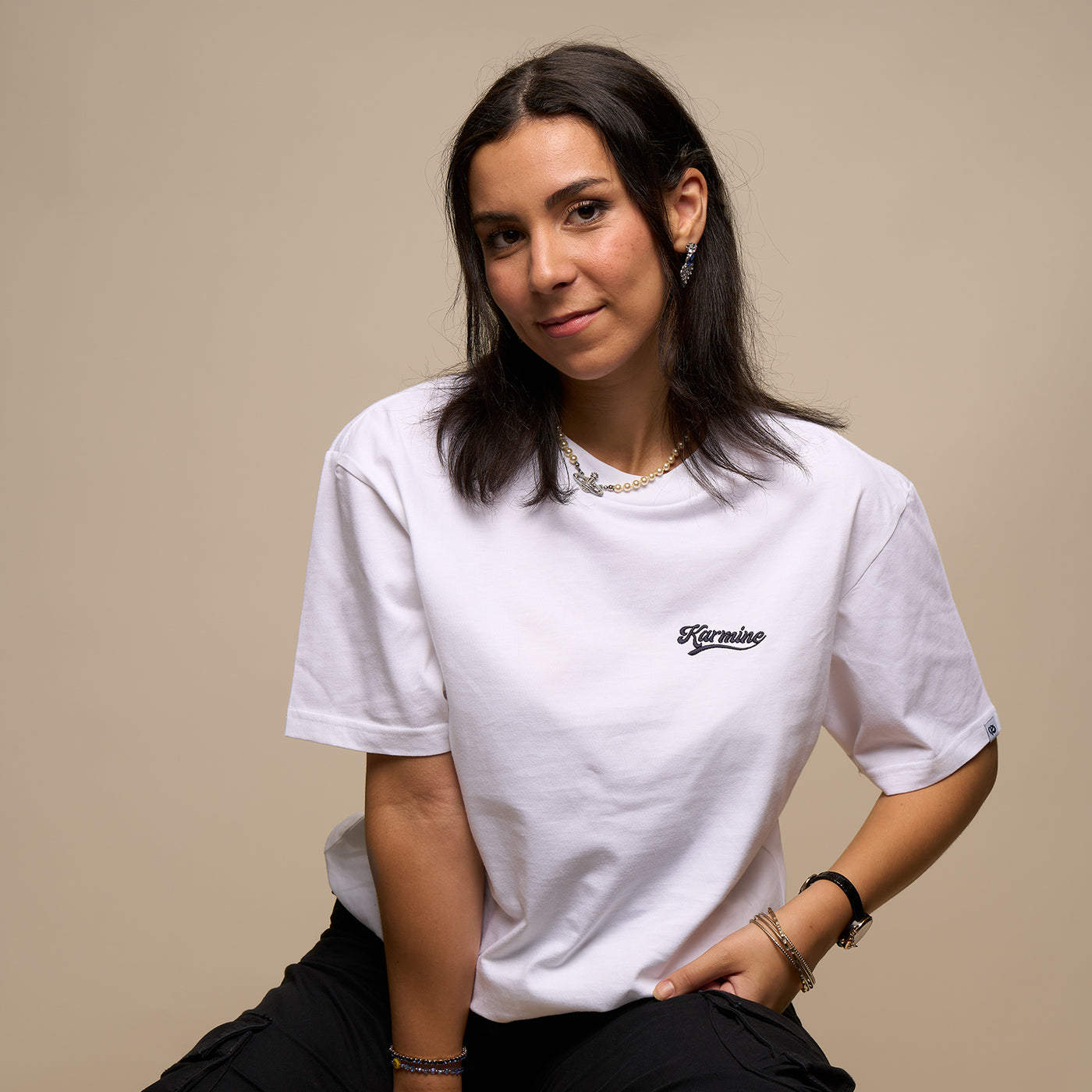 White baseball t-shirt