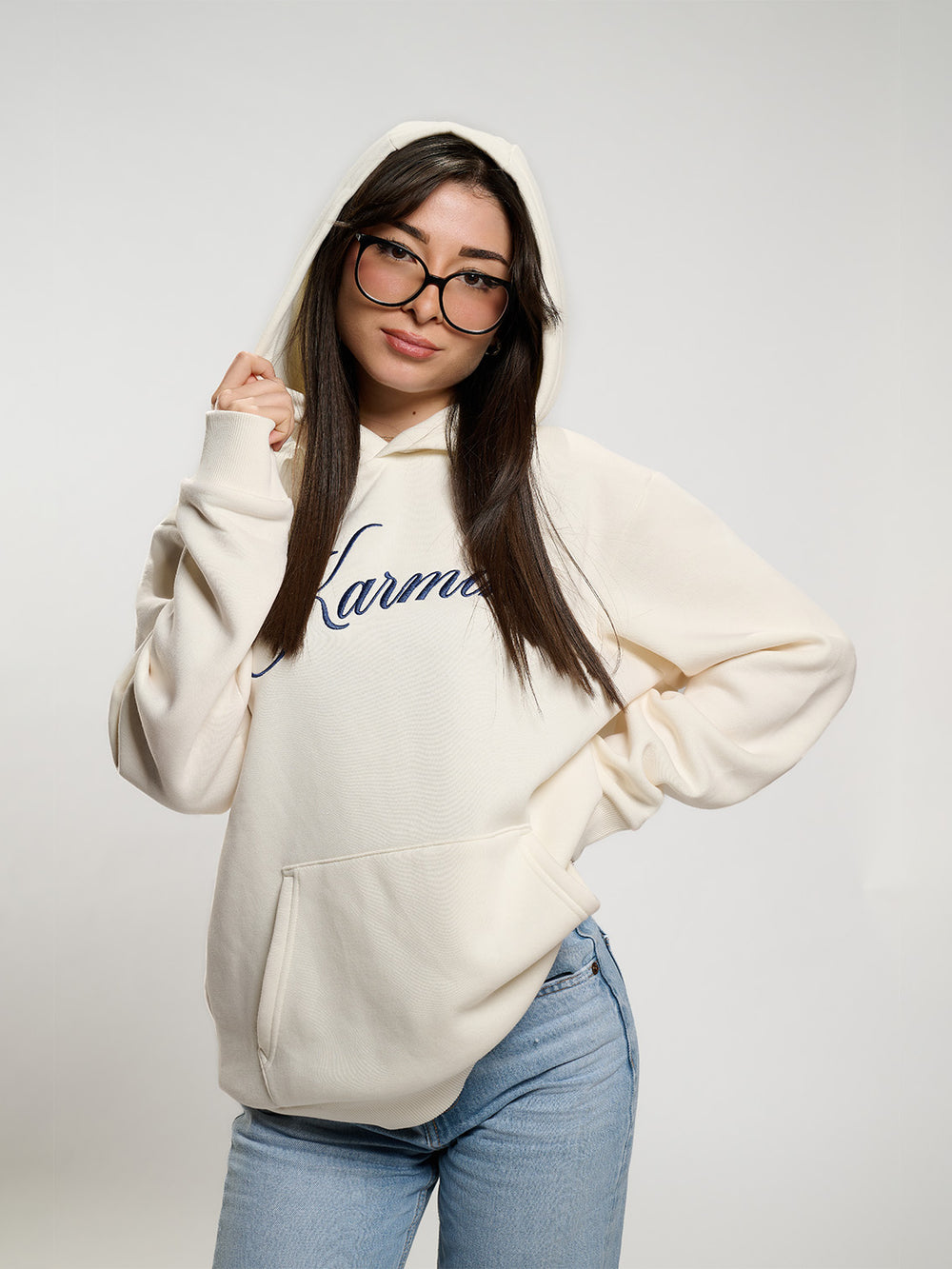 Beige Campus Hoodie