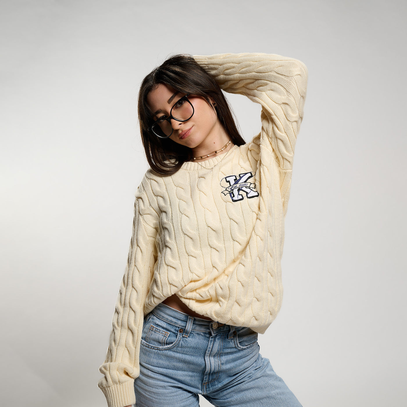 Pull Torsadé Campus Beige