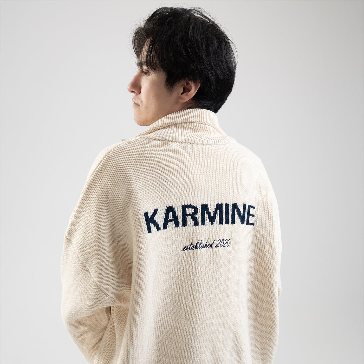 Pull Zip Knit Beige