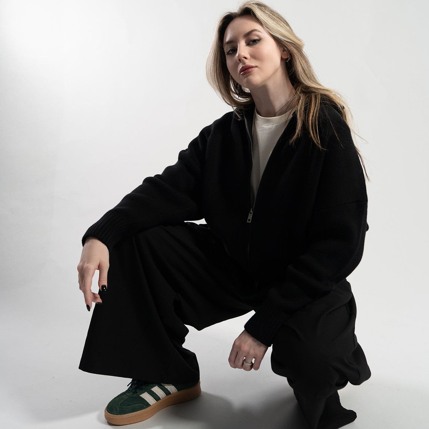 Pull Zip Knit Noir